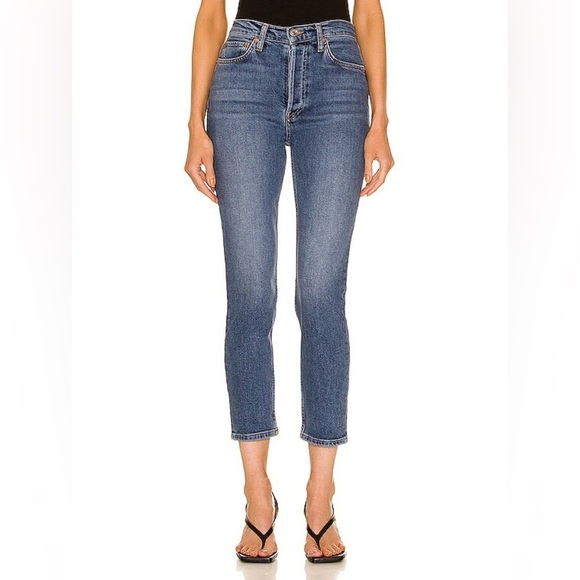 Re/Done Denim - RE/DONE Originals 90s High Rise Ankle Crop in Mid 70s Blue sz 25
